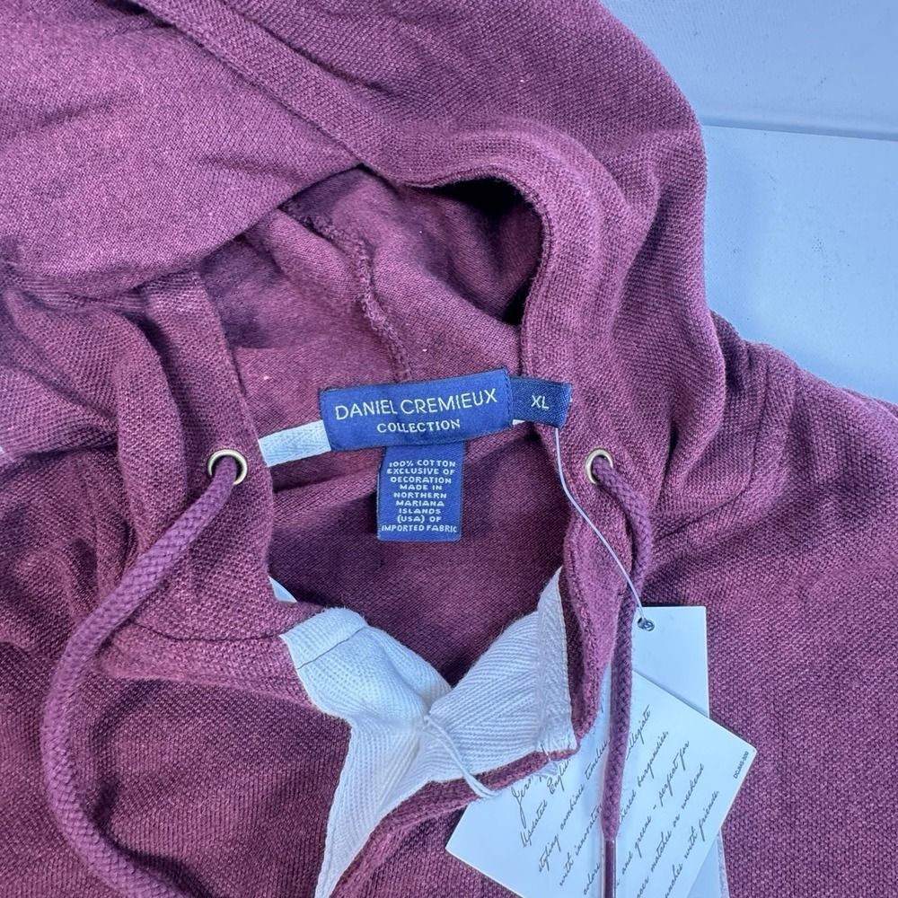 Daniel Cremieux NWT Y2K VTG 100% Cotton Striped Long Sleeve Hooded XL - Picture 3 of 7